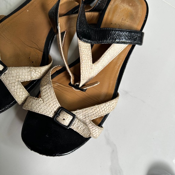 3.1 PHILLIP LIM Snake Skin Print Leather Buckle Ankle Strap Sandals Size 37 - Picture 3 of 6